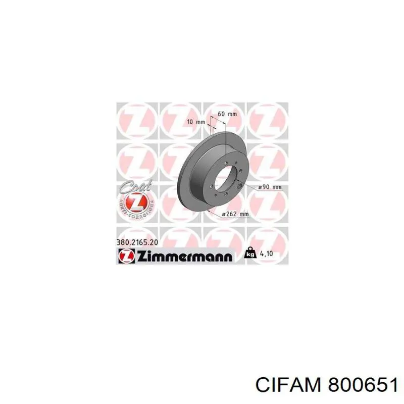 Задний дисковый тормоз Cifam 800651