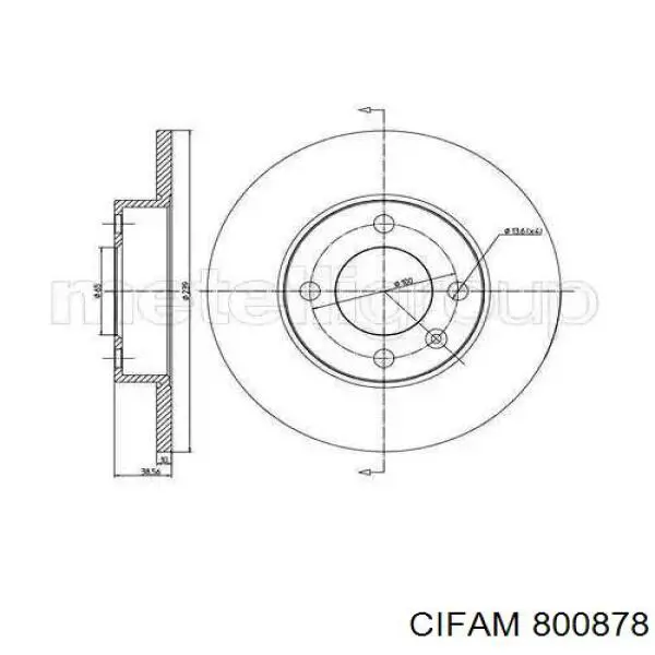 Купить 800878 Cifam Диск тормозной задний