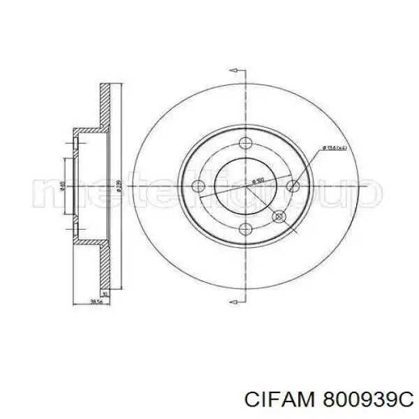 Передний тормозной диск Cifam 800939C