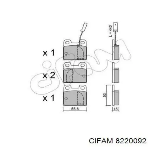 Задние тормозные колодки 8220092 Cifam