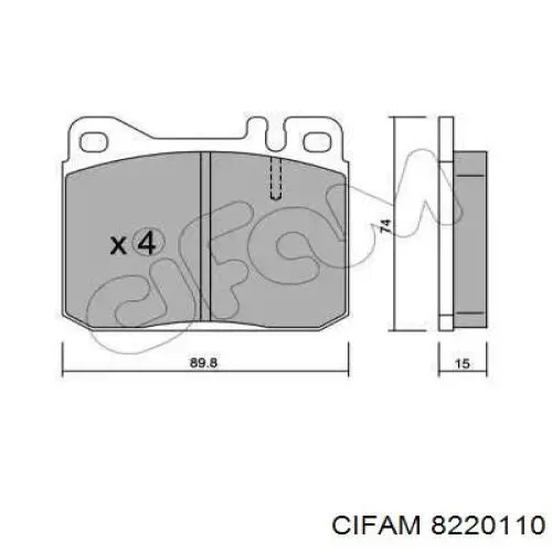 Передние тормозные колодки 8220110 Cifam