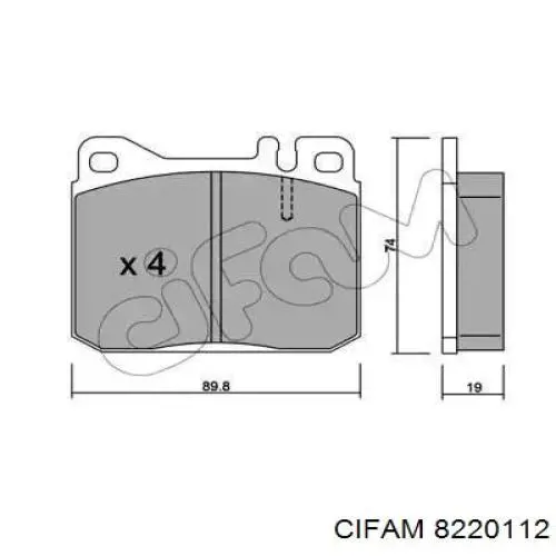 8220112 Cifam колодки тормозные передние дисковые