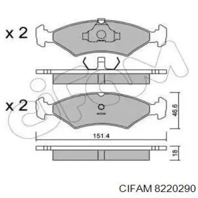 822-029-0 Cifam колодки тормозные передние дисковые