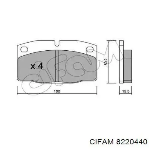 822-044-0 Cifam колодки тормозные передние дисковые