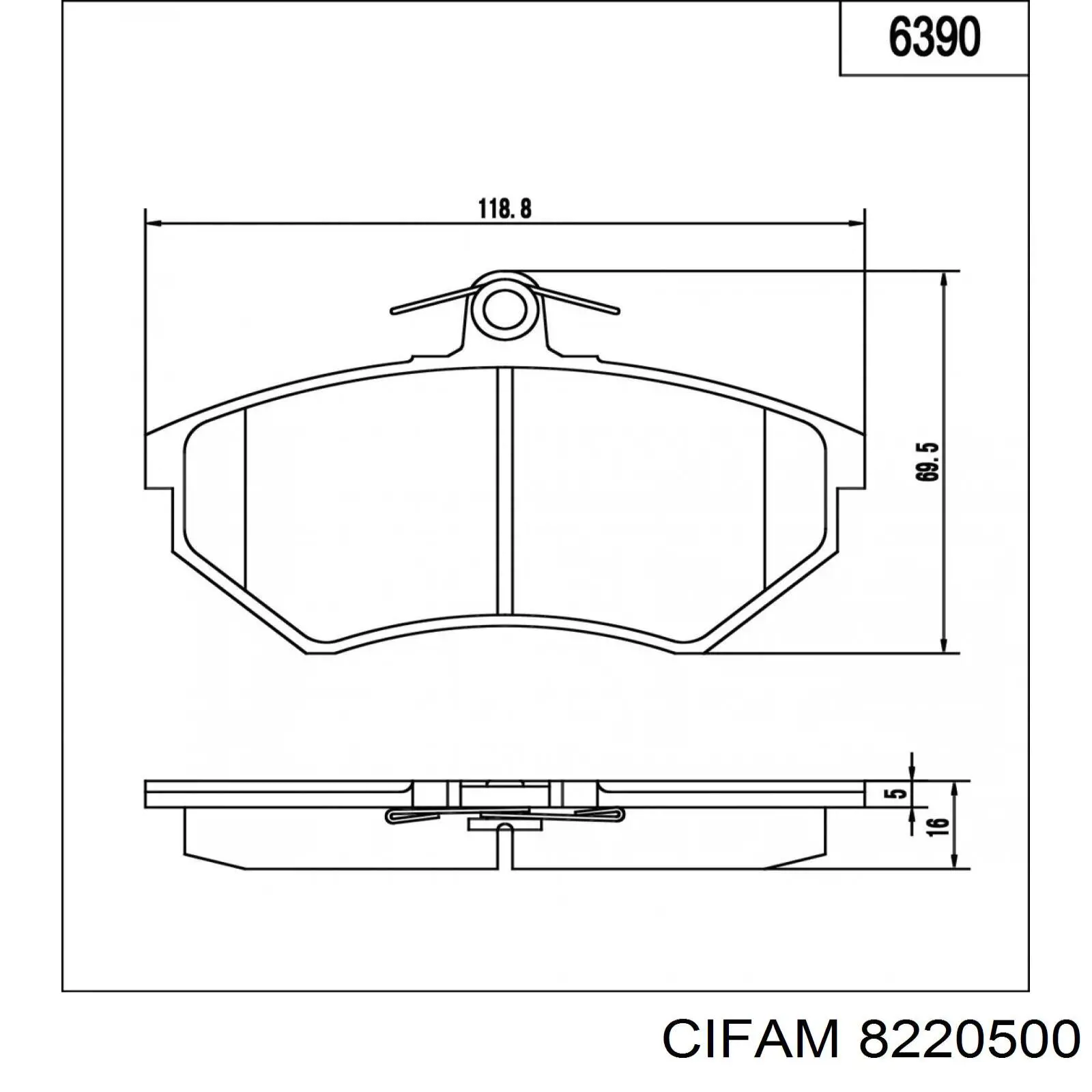 8220500 Cifam Колодки передние