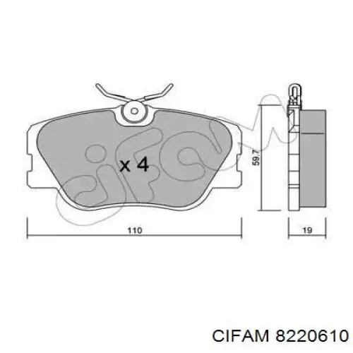 822-061-0 Cifam колодки тормозные передние дисковые