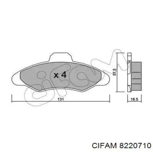 8220710 Cifam колодки тормозные передние дисковые