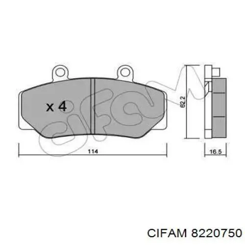 822-075-0 Cifam колодки тормозные передние дисковые