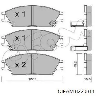 822-081-1 Cifam передние тормозные колодки