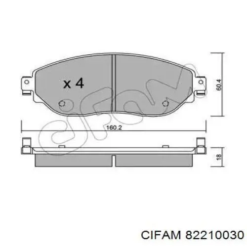 822-1003-0 Cifam sapatas do freio dianteiras de disco