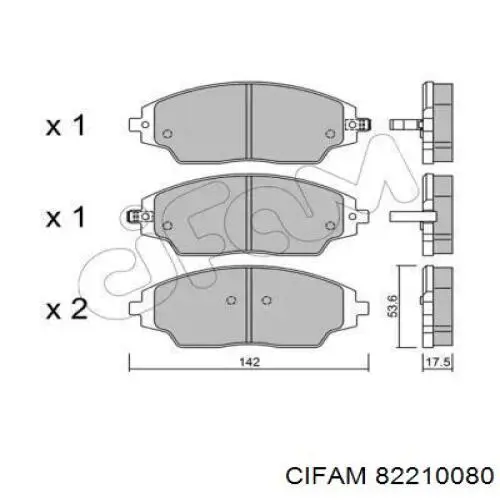 822-1008-0 Cifam передние тормозные колодки
