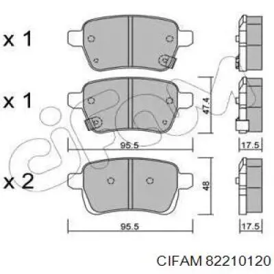 Передние тормозные колодки 82210120 Cifam