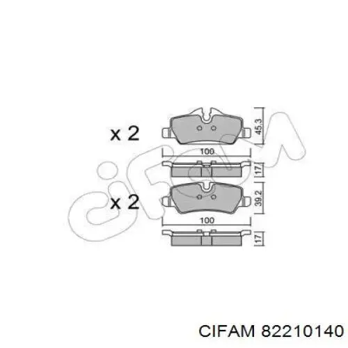 Задние тормозные колодки 82210140 Cifam