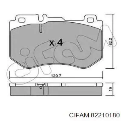 Передние тормозные колодки 82210180 Cifam