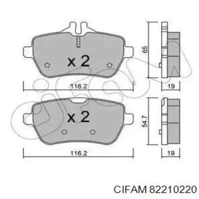 822-1022-0 Cifam задние тормозные колодки
