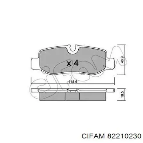 Задние тормозные колодки 82210230 Cifam