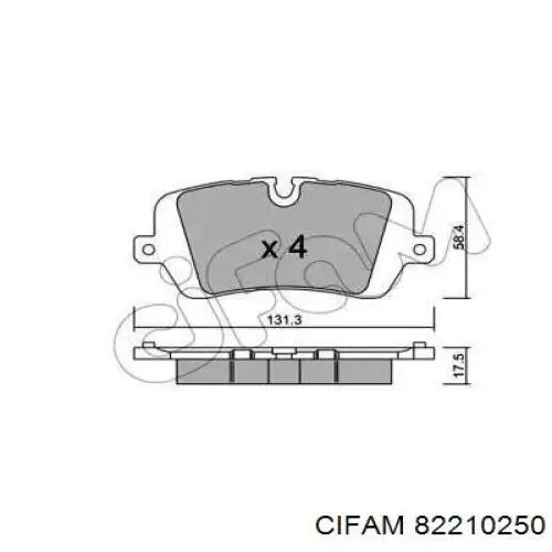 Задние тормозные колодки 82210250 Cifam