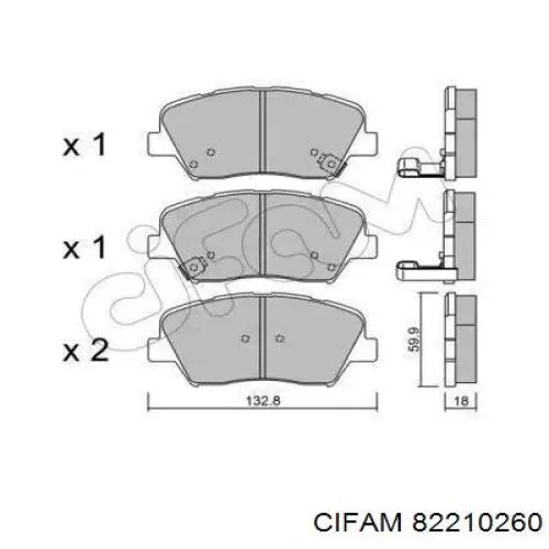 82210260 Cifam Колодки передние