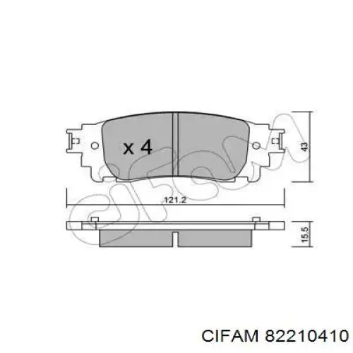 Задние тормозные колодки 82210410 Cifam