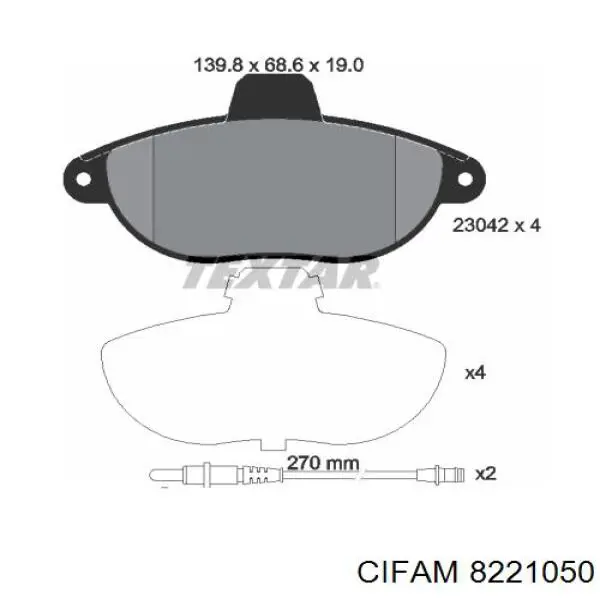 Купить 8221050 Cifam Колодки тормозные