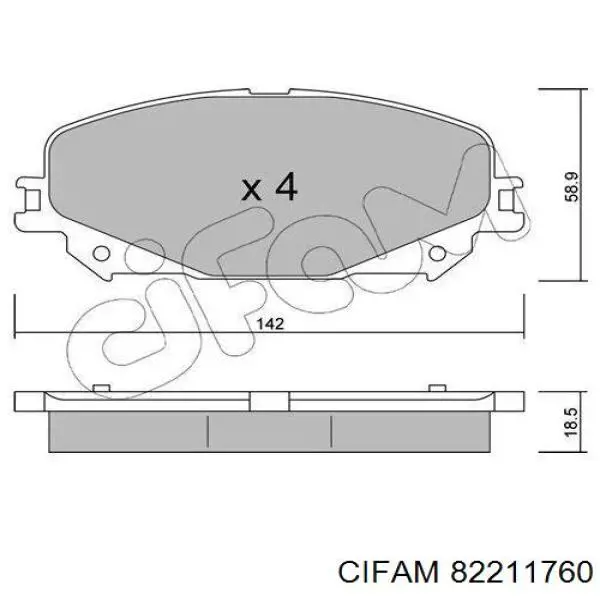 822-1176-0 Cifam передние тормозные колодки