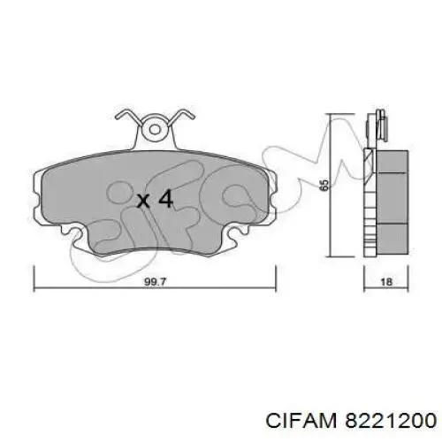 822-120-0 Cifam колодки тормозные передние дисковые