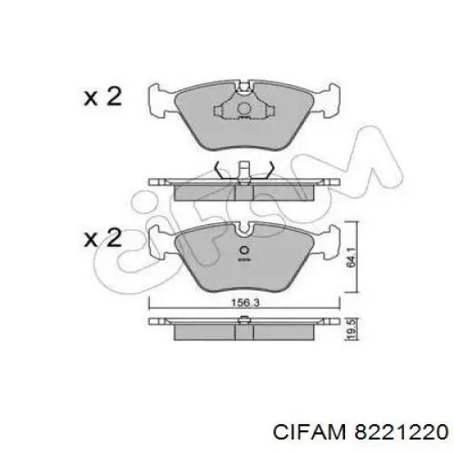 822-122-0 Cifam передние тормозные колодки