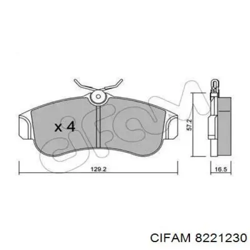 8221230 Cifam колодки тормозные передние дисковые
