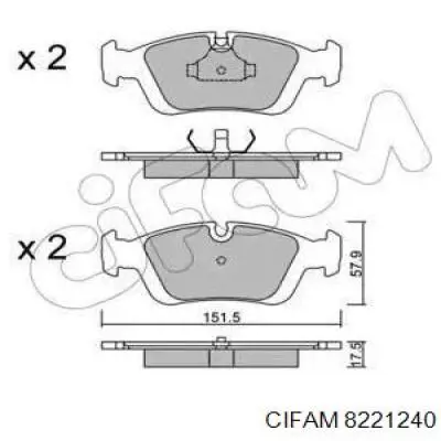822-124-0 Cifam колодки тормозные передние дисковые