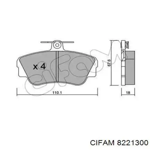 822-130-0 Cifam колодки тормозные передние дисковые