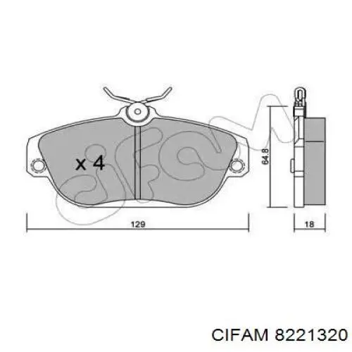 822-132-0 Cifam колодки тормозные передние дисковые