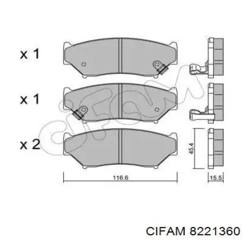 822-136-0 Cifam колодки тормозные передние дисковые