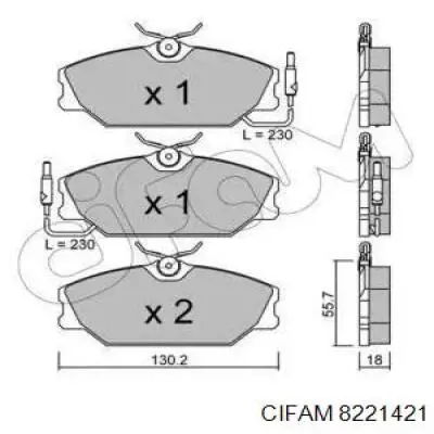 822-142-1 Cifam передние тормозные колодки