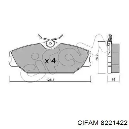822-142-2 Cifam колодки тормозные передние дисковые