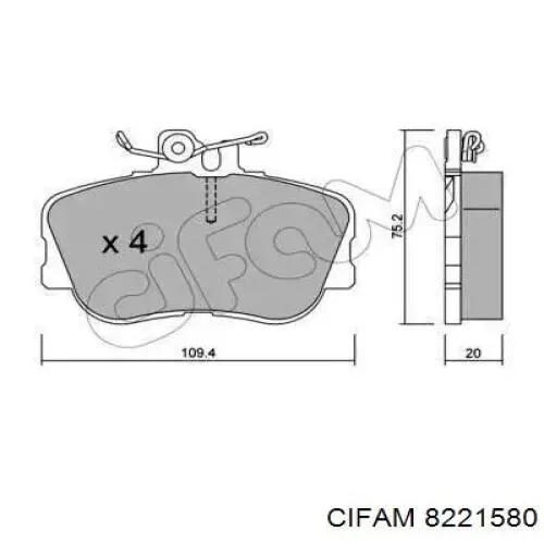 822-158-0 Cifam колодки тормозные передние дисковые