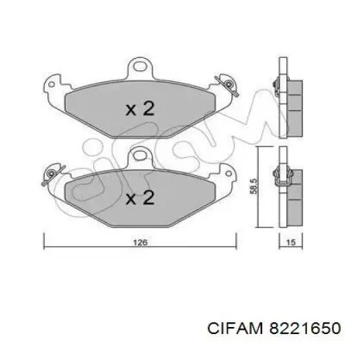 822-165-0 Cifam колодки тормозные задние дисковые