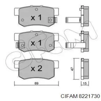 822-173-0 Cifam колодки тормозные задние дисковые