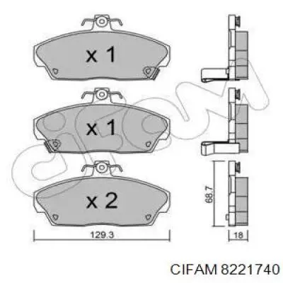 822-174-0 Cifam колодки тормозные передние дисковые