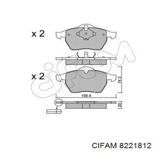 822-181-2 Cifam колодки тормозные передние дисковые