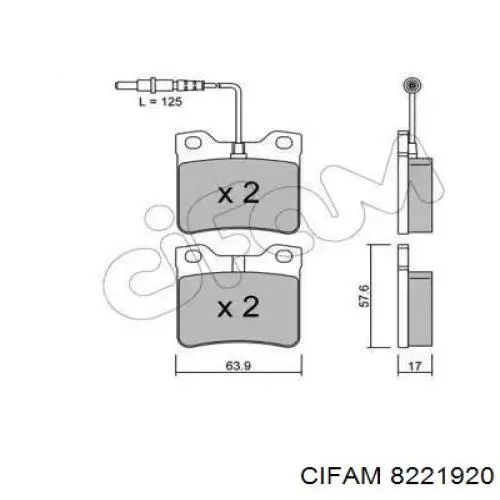 822-192-0 Cifam задние тормозные колодки