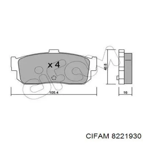 Задние тормозные колодки 8221930 Cifam