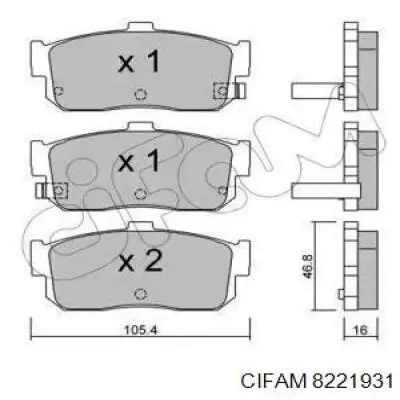 822-193-1 Cifam задние тормозные колодки