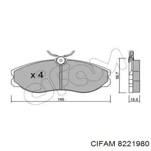 822-198-0 Cifam колодки тормозные передние дисковые