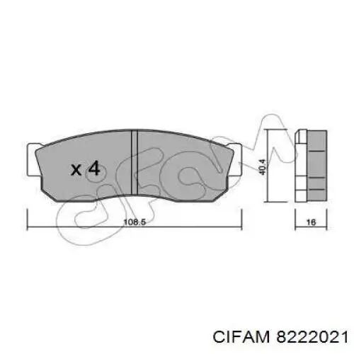 8222021 Cifam колодки тормозные передние дисковые