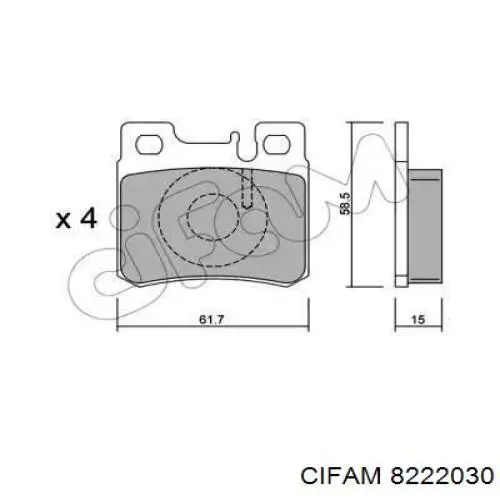 Задние тормозные колодки 8222030 Cifam