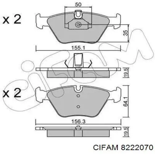 822-207-0 Cifam передние тормозные колодки