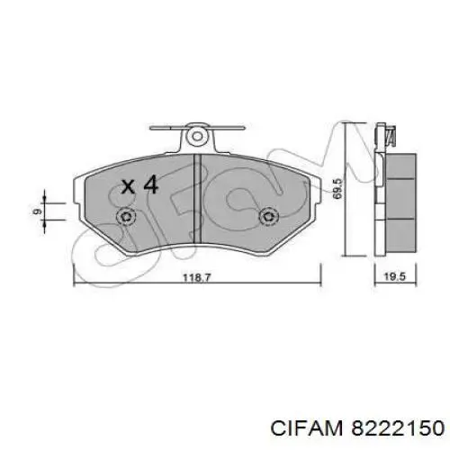822-215-0 Cifam колодки тормозные передние дисковые