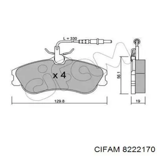 822-217-0 Cifam колодки тормозные передние дисковые
