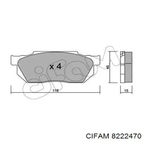 Передние тормозные колодки 8222470 Cifam