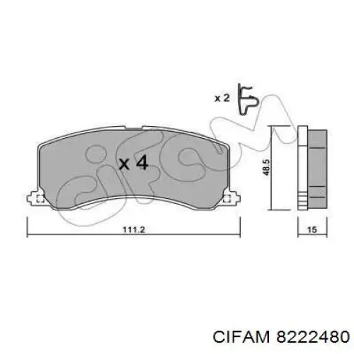 822-248-0 Cifam передние тормозные колодки